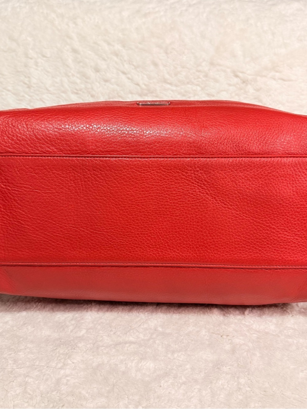 Coach Beige Signature Canvas Satchel with Red Leather Trim - Picture 4 of 16